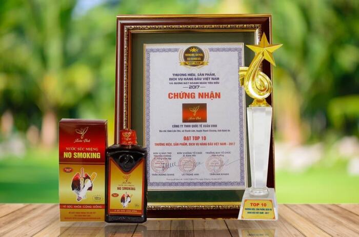 Năm 2017, Công ty TNHH Quốc tế Xuân Vinh đạt top 10 thương hiệu, sản phẩm, dịch vụ hàng đầu Việt Nam.